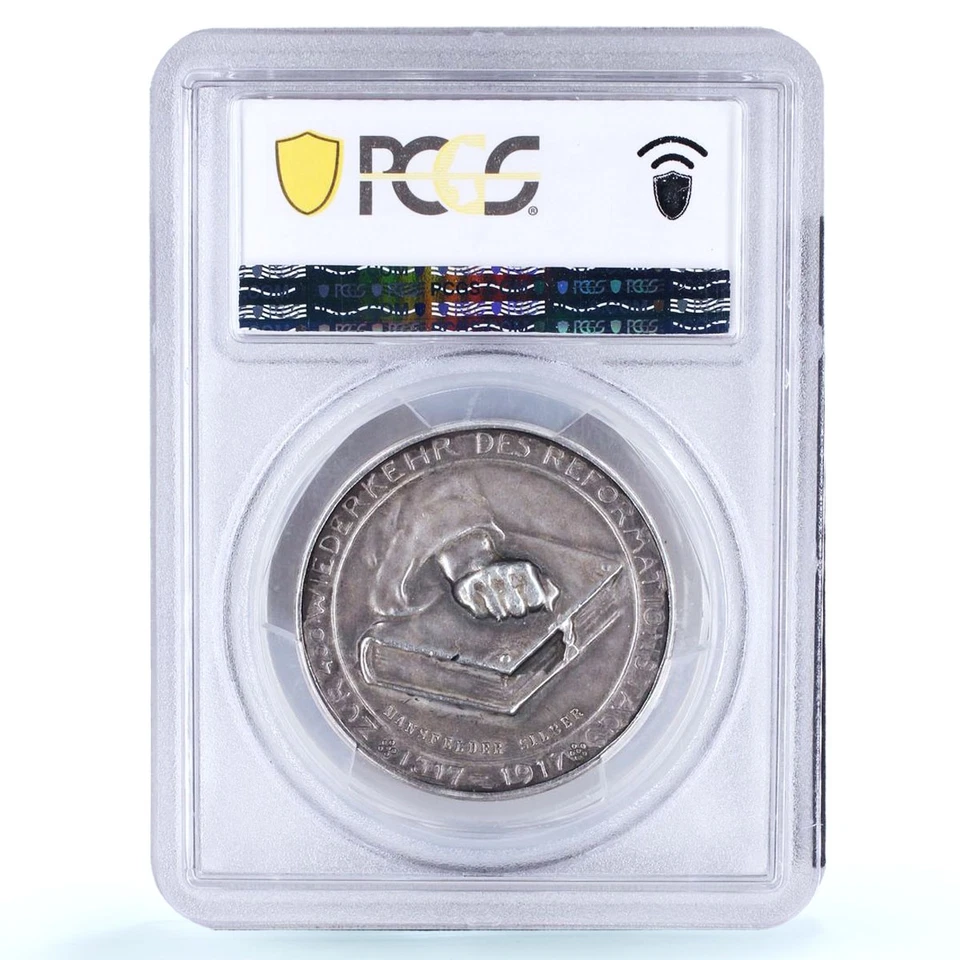 Germany Empire Luther Reformation Museler-49.2/33a SP 62 PCGS silver medal 1917 - Image 4 of 4