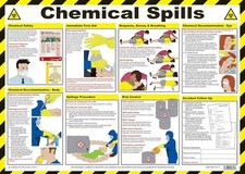 Safety First Aid Group A608T Chemicals Spills Poster, 59 x 42 cm