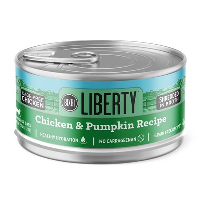 BIXBI Liberty Canned Wet Cat Food - Grain Free, Chicken and Pumpkin Pack of 24