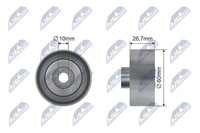 Umlenk-/FüHrungsrolle Keilrippenriemen NTY RNK-FR-029 60Mm FüR Ford Tourneo Tdci