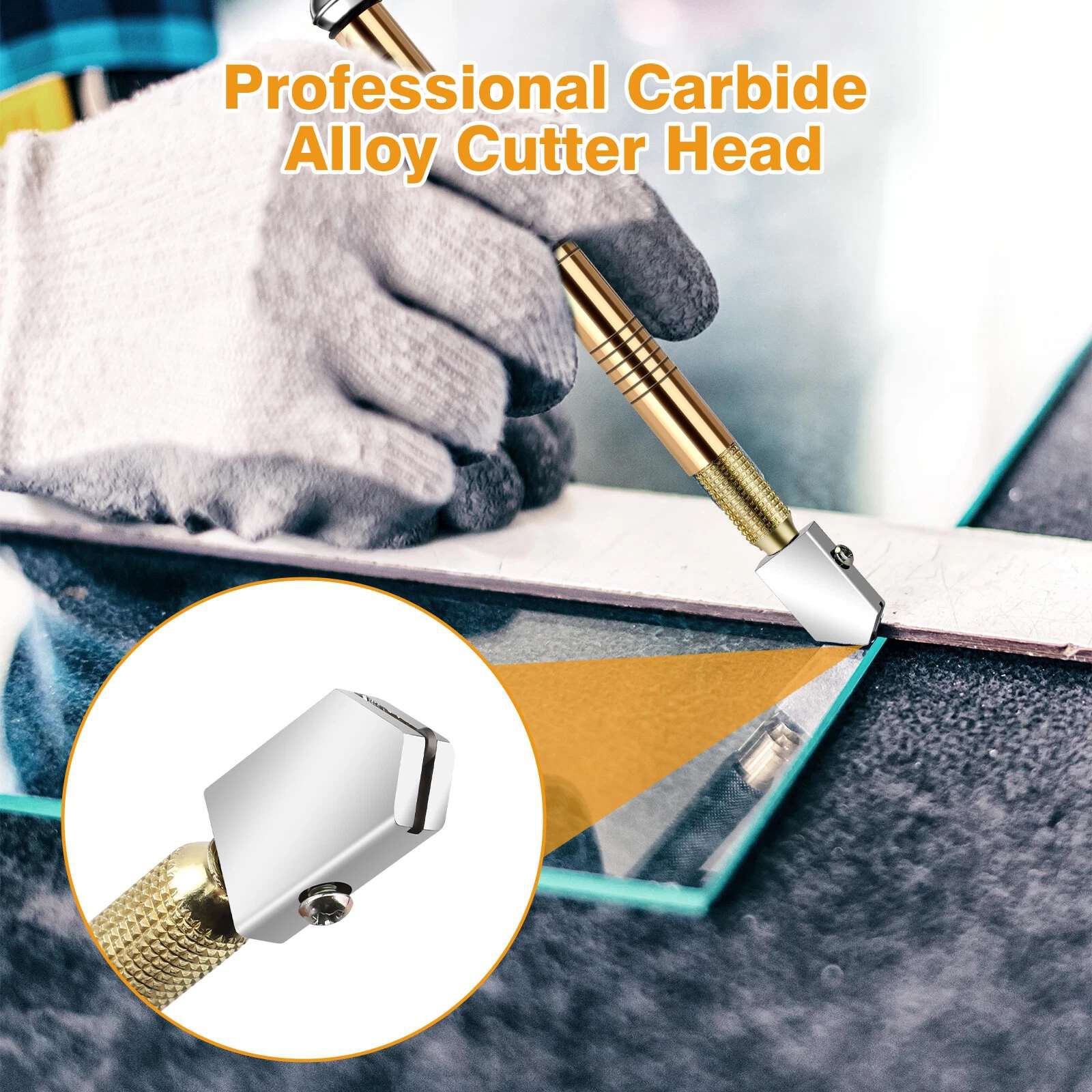 4pcs 15.5cm Professional Diamond Glass Cutter With Ergonomic and Non-slip Handle