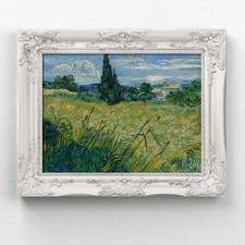 Quadro Van Gogh campo di grano su tela |Q1590| con effetto cornice stampata