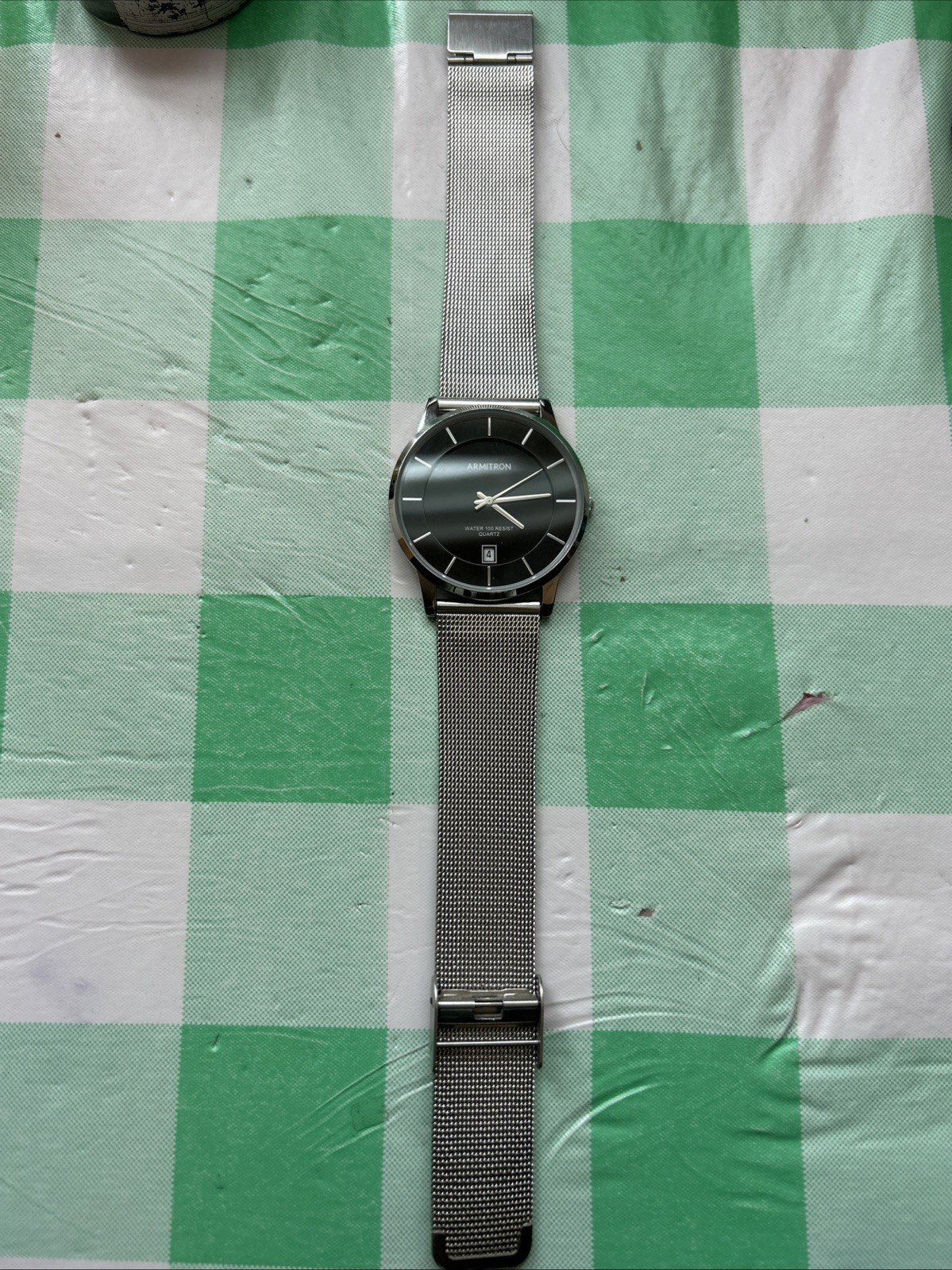 Armitron Slim Black Dial Silver Tone Men’s Quartz Watch