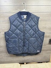 USA Made Big Smith Quilted Puffer Best Men 2XL Navy Blue Zip Ski Nylon