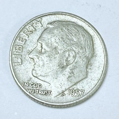 1957-D Roosevelt Dime - 90% Silver EXTRA FINE CONDITION #4924