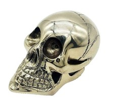 Solid Golden Brass Skull Only head Handle for Shaft Walking Stick Cane style