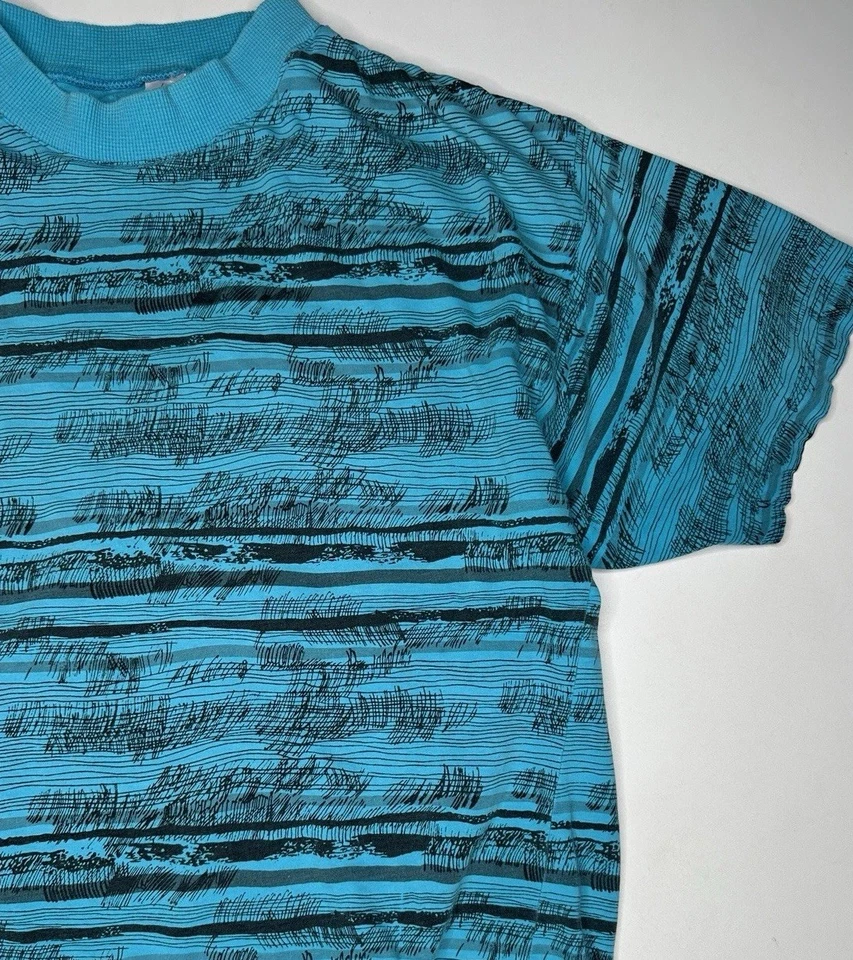 Vintage Electronic Revolution Abstract Stripe Club Kid Surf T-Shirt 80’s L - Image 2 of 4