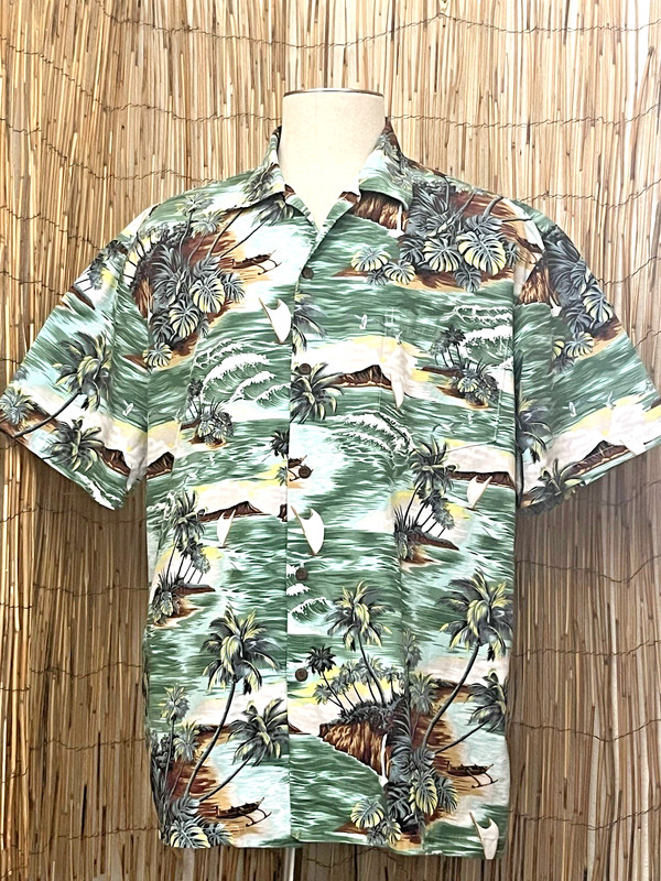 Aloha Republic Mens SS Button Up Hawaiian Shirt-XL-100% Cotton-MADE IN HAWAII
