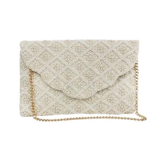 Bridal Purse Ivory Scallop Pearl Clutch Bag, Bridal Clutch, Hand Beaded Bride...