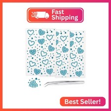 3Sheets Heart Gem Stickers Jewels for Crafts, Face Makeup - Self Adhesive Rhines