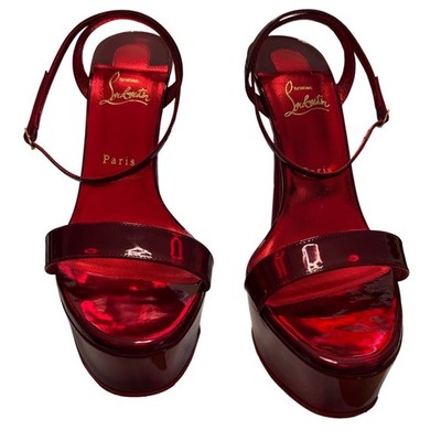 Christian Louboutin - Loubi Queen Red Metallic Patent Platform