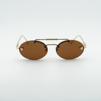 Versace Round Metal Sunglasses in Brown and Gold with Case Versace VE2287 L (58 - 14) with Brown lenses and Gold frame  main image 2
