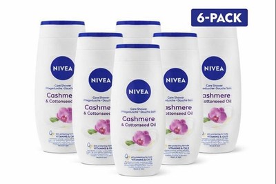 6x Nivea Cashmere & Cottonseed Oil Shower Gel w/ Vitamins, 8.45oz (Pack of 6)