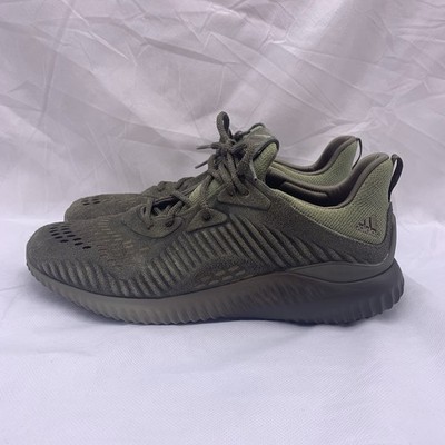 Adidas Alphabounce Suede Mens 12.5 Trace Cargo Olive Green Running Shoes CG4787