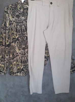 ZARA Elegante Leichte He.Hose GR:M Poly/Visko STRETCH Beige s.Maß!Getr.gut!