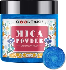 GOODTAKE Blue Mica Powder | Epoxy Resin Color Pigment | Pearlescent Color Pigmen