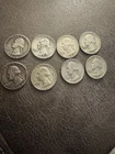 Lot Of (8) Pre 1964 Silver Quarters 50,51,52,57,61,63,64,64