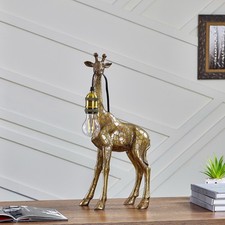 Seated Giraffe - Large Floor Light / Desk Lamp - Gold - 52cm High-Send Offer