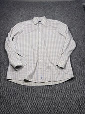 johnnie-O Shirt Mens Extra Large Blue Orange Plaid Prep-Formance Button Down