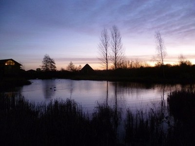 Foto A3 Das London Wetland Centre vor Sonnenaufgang im Winter Barnes This c2012