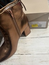 Sam Edelman Dauphine Classic Bootie Two Penny Metallic Ankle Block Heel 8.5