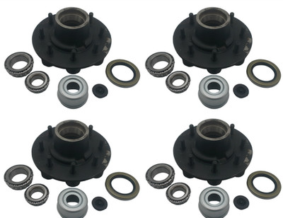 4(FOUR) 7000# Hub 8 x 6.5 1/2'' Studs 8 Lug WITH BEARINGS Fits Trailer Axles