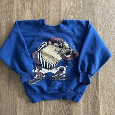 Vtg 1993 Graphic Taz Youth Crewneck Sweatshirt Size 4-5 Measurements Pictured