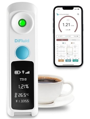 Kaffee TDS Refraktometer, Daten speichern & wiederaufladbares Kaffee TDS Messgerät mit Reichweite 0