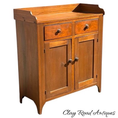antique tulip poplar & walnut jelly cupboard milk cabinet 40'' small bracket 1860