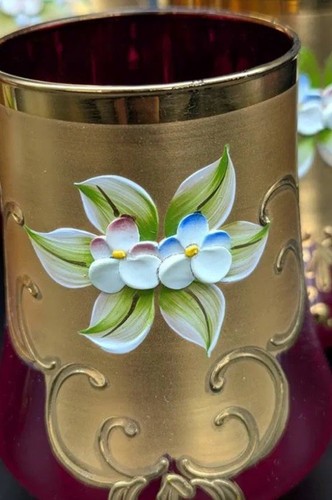 Signierte Murano Glas Karaffe Set mit sechs Gläsern 24K Blattgold - San Marco - Bild 7 von 20