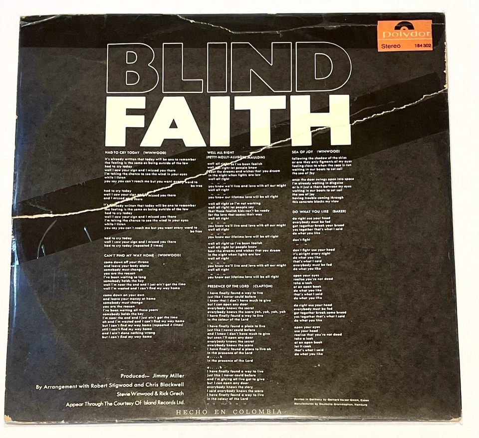 Blind Faith – Blind Faith - Polydor Colombia 1969 - Image 2 of 4