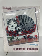 Caron WonderArt Latch Hook Kit Sleeping Cat 4762 28x19  New