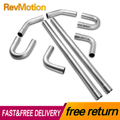 2.5  Inch Custom Exhaust Pipe Kit Tubing Mandrel Bend Straight U 90° Piping 8PCS
