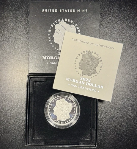 2023-S PROOF Morgan Silver Dollar in Original Government Box + COA