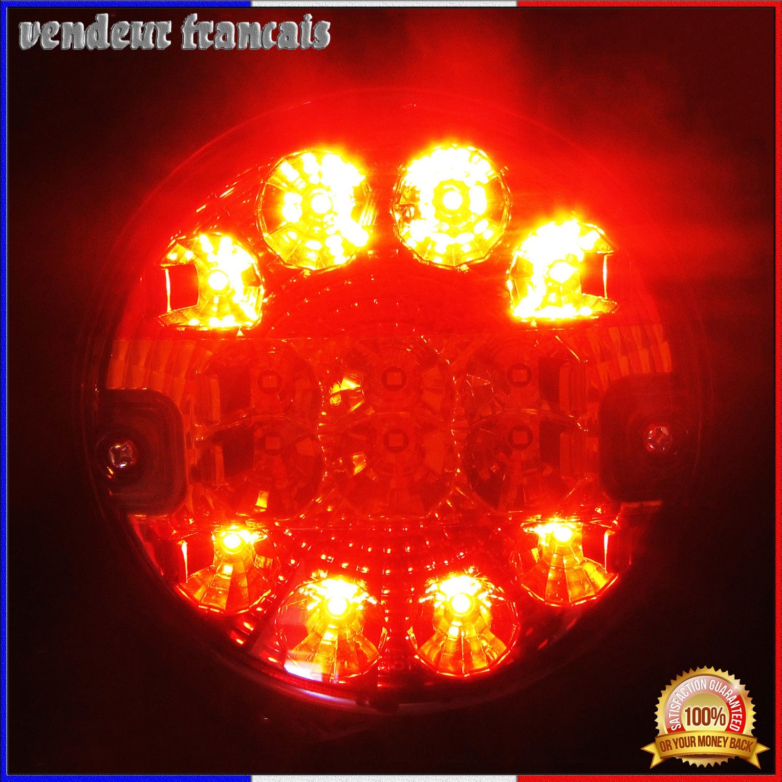Feux arrières LED 12V/24V hamburger en polycarbonate haute résistance
