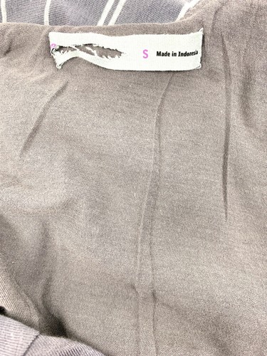 Athleta Small S Dress Midi Stretch Lined Ruched Striped Gray Women's Tall - Picture 4 of 12