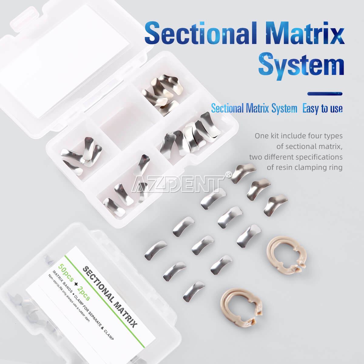 AZDENT Dental Sectional Contoured Metal Matrices Matrix Bands Refill