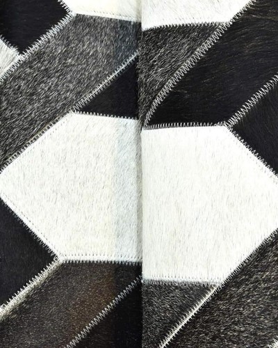Tappeto in vera pelle di mucca 100% - patchwork fatto a mano rodeo tappeto in pelle di mucca - Foto 5 di 6