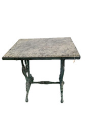 Antico e raro tavolino da bistrot in ghisa dell'800 originale d'epoca