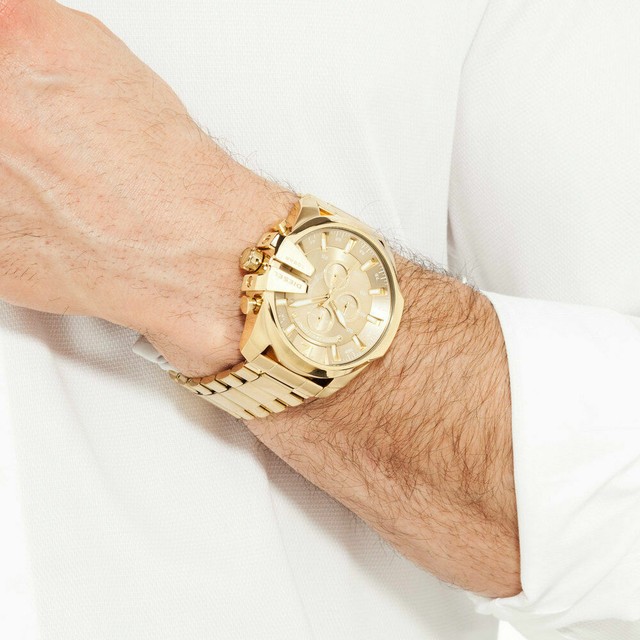 Diesel Mega Chief DZ4360 Wrist Watch for Men Gold for sale online | eBay