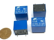 4 Pieces  Blue 10A 5 pins SONGLE SRD PCB power Relay SRD-12VDC-SL-C B13
