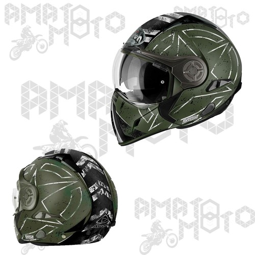 CASCO AIROH J106 COMMAND GREEN MODULARE INTEGRALE JET APRIBILE DOPPIA  VISIERA | eBay