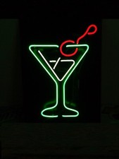 Bar Wine Martini Neon Light Sign 20"x16" Lamp Glass Wall Space Decor Hanging