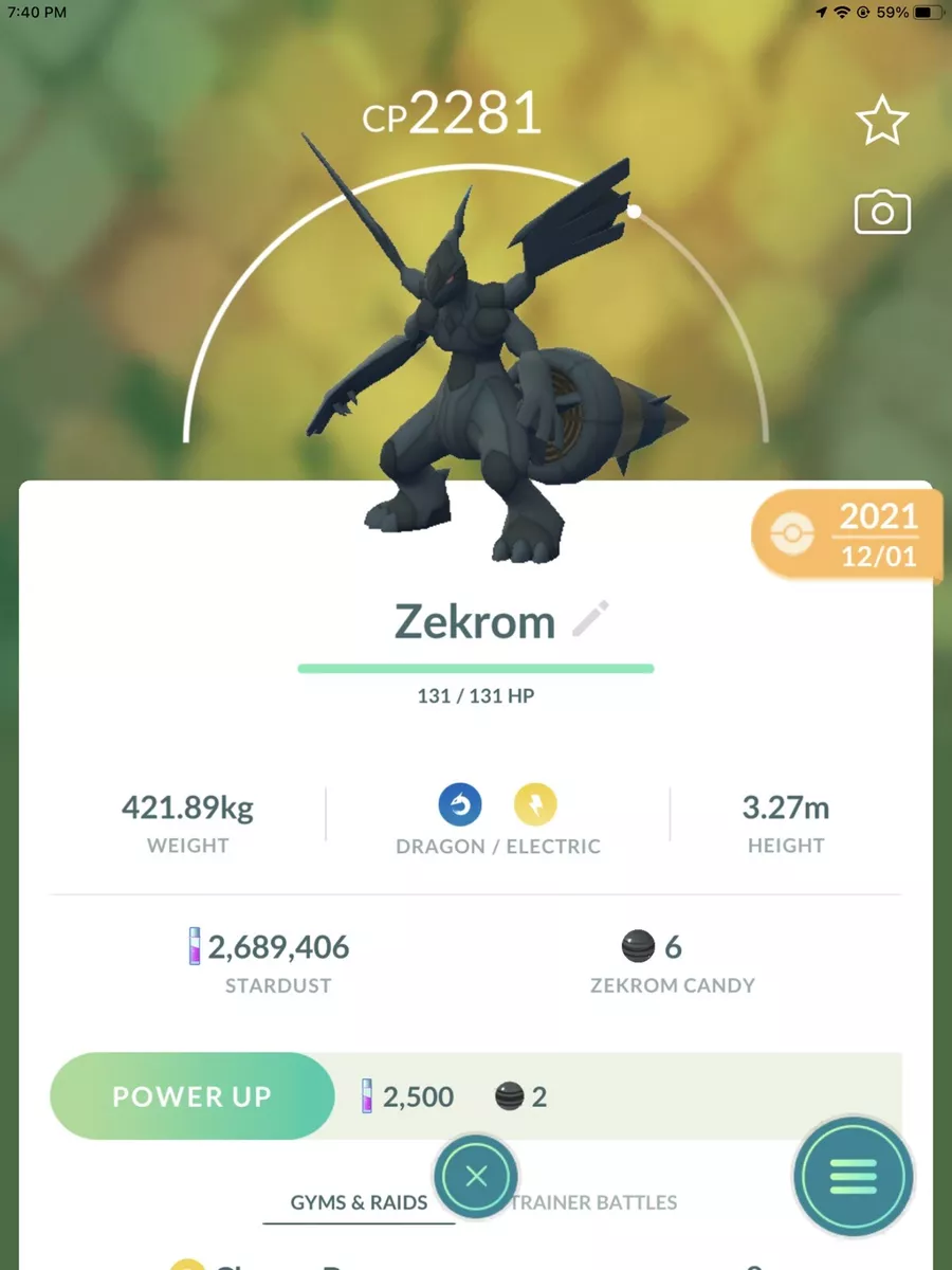 Pokemon Go Shiny Zekrom