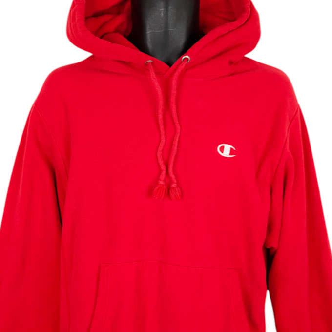 Champion Sweatshirt Hoodie Mens Size Medium Red Reverse Weave