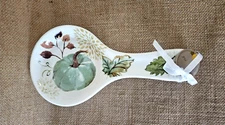 New Potter's Studio Fall Harvest Pumpkin Foliage Spoon Rest