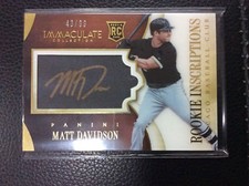 2014 PANINI IMMACULATE MATT DAVIDSON RC ROOKIE AUTO 43/99 Autograph WHITE SOX