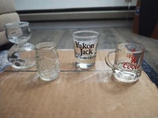 Jack Daniels Jigger, Jim Beam Barrel, Coors Mini Mug, Yukon Jack,   LOT OF  4 