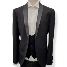 Abito UOMO smoking con gilet collo sciallato "CONVERTINI" Nero 52