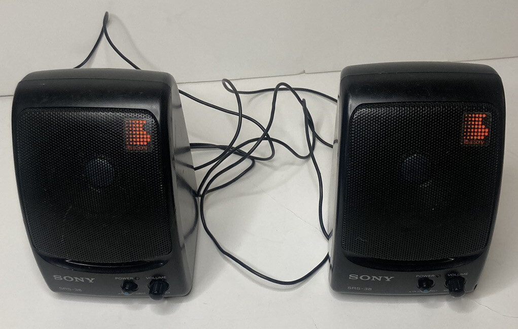 Sony SRS-38 Vintage Mini 3.5 MM Portable Speakers Battery Powered